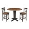 International Concepts 42 in. Solid Wood Dual Drop Leaf Dining Table with 2 Counter Height Stools in Hickory/Washed Coal K45-42DPT-23-S6172-2 - alternate 1